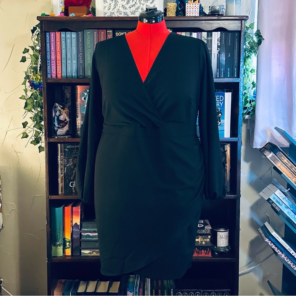 Torrid Mini Tulip Long Sleeve Surplice Dress